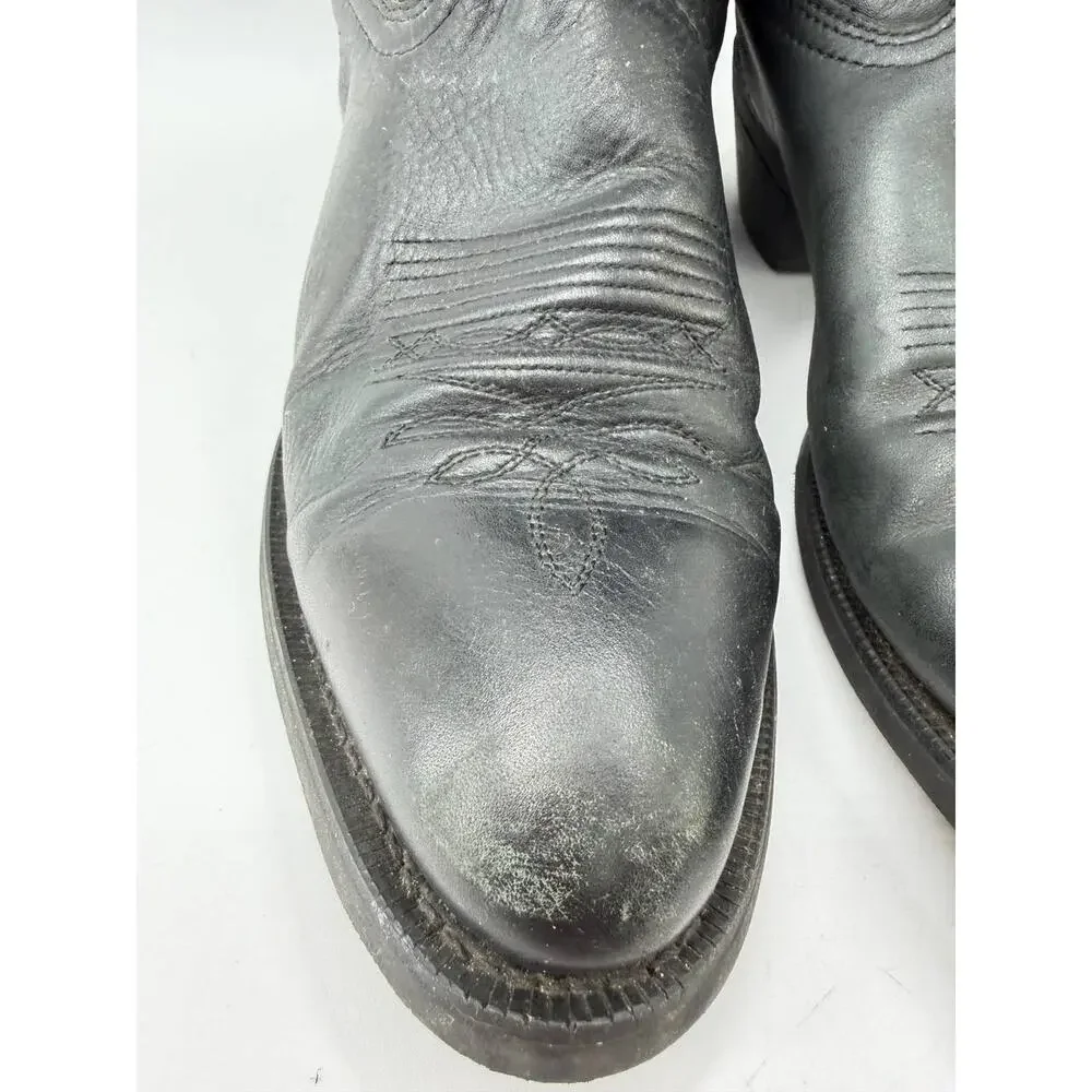 Laredo 68450 Men's Black Leather Western Cowboy Boots Size 10 EW Extra Wide